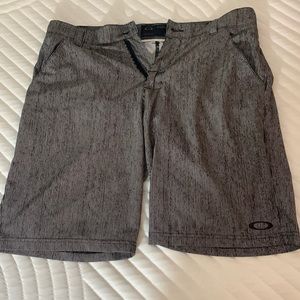 Black and White striped Oakley Hybrid Shorts